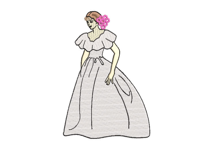 Princess Dressed 15 Years Embroidery Designs