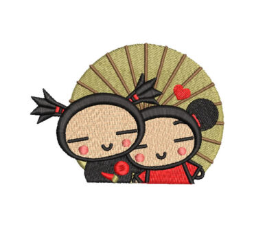 Pucca and Her Boyfriend Embroidery Designs