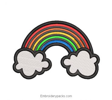 Rainbow Embroidered Design with Border
