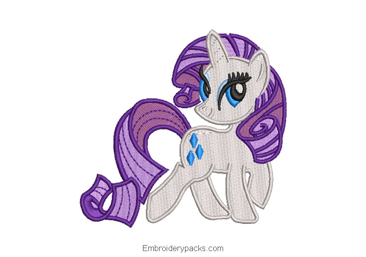 Rarity My Little Pony Embroidered Design