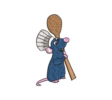 Ratatouille Chef Remy with Spoon Embroidery Designs