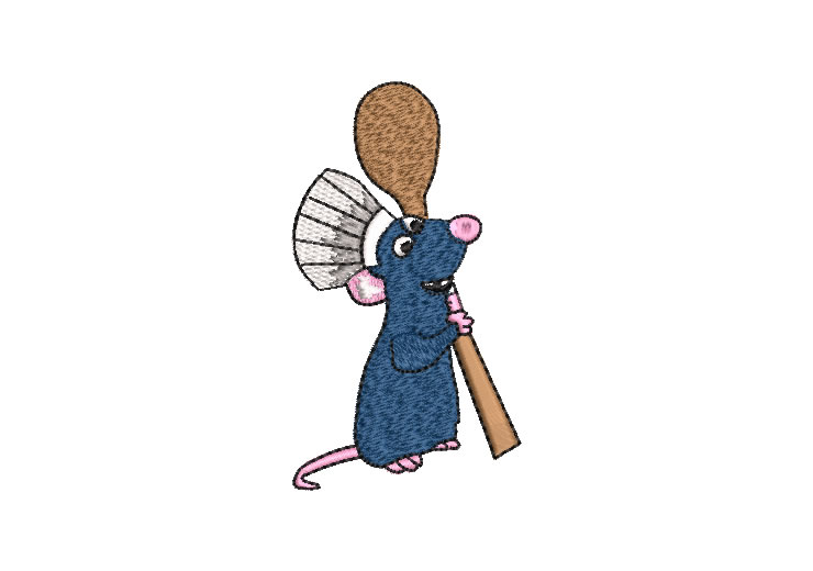 Ratatouille Chef Remy with Spoon Embroidery Designs