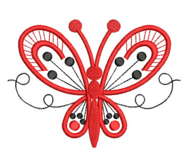 Red Butterfly Embroidery Designs