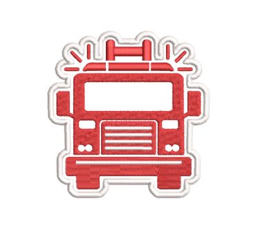 Red Fire Truck Embroidery Design