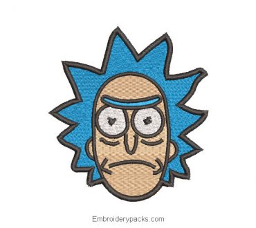 Rick and Morty Face Embroidered Design