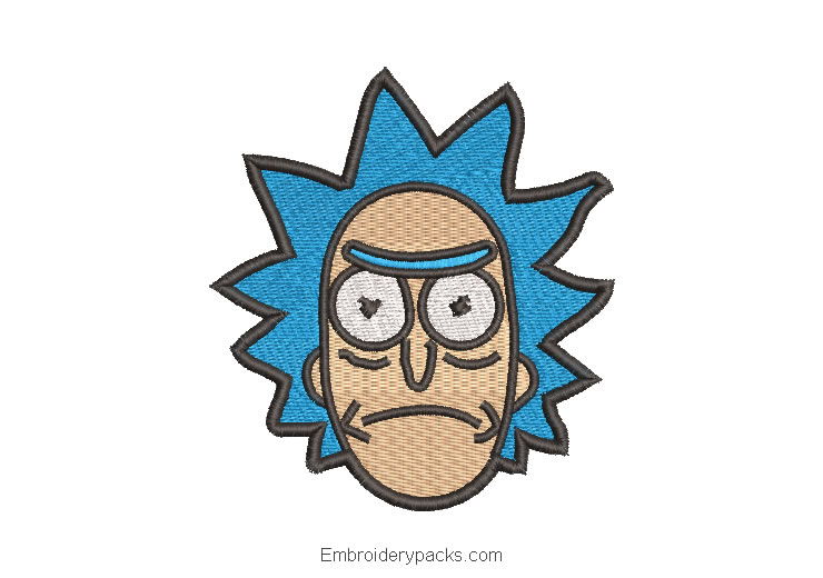 Rick and Morty Face Embroidered Design