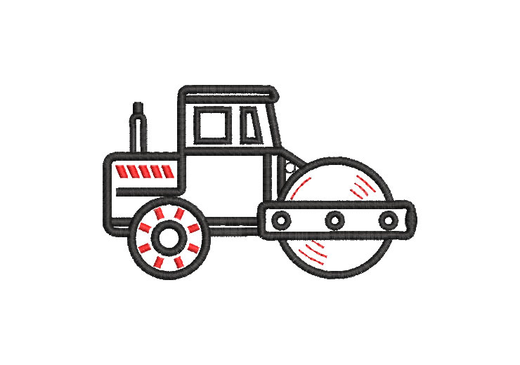 Roller Compactor Tractor Embroidery Designs