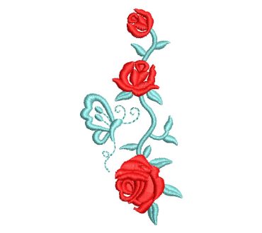 Roses with Beautiful Branches Embroidery Designs