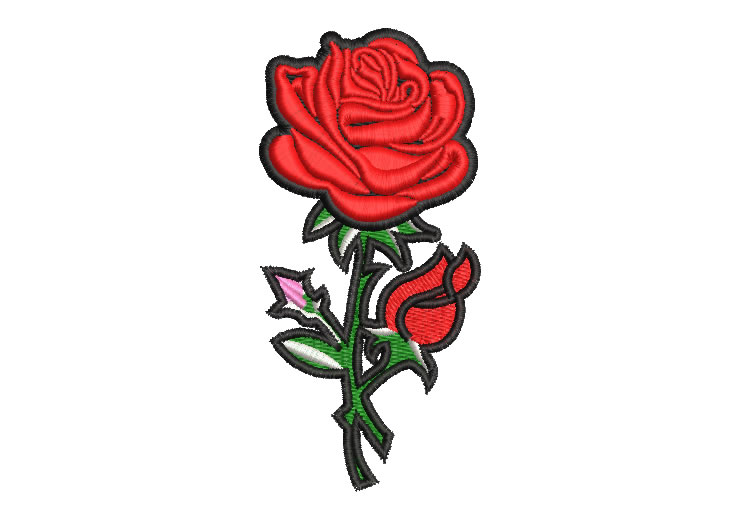 Roses with Black Border Embroidery Designs