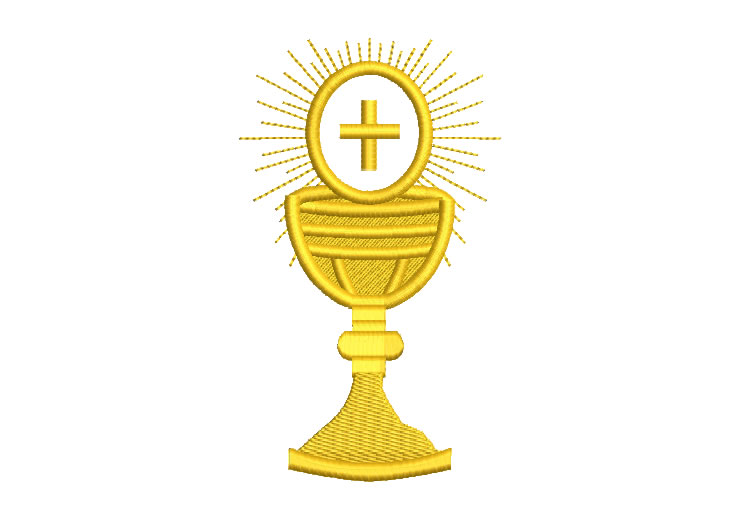 Sacred Chalice with the Sacred Host Embroidery Designs