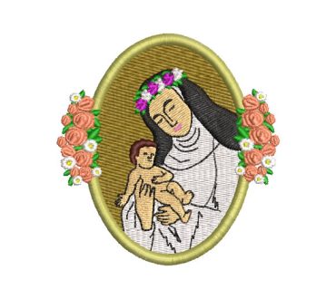 Saint Rose of Lima with Roses Embroidery Designs