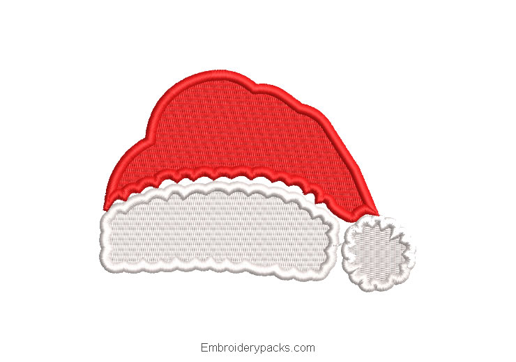 Santa Claus cap embroidery design
