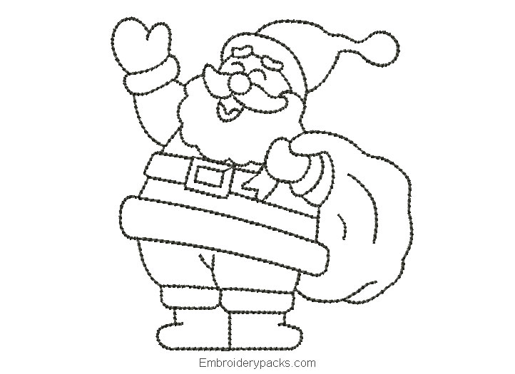 Santa Claus embroidery delineated for machine