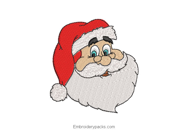 Santa Claus face machine embroidery design