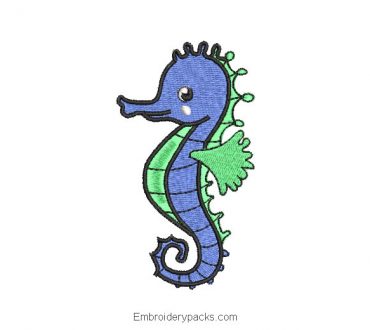 Seahorse Embroidered Design