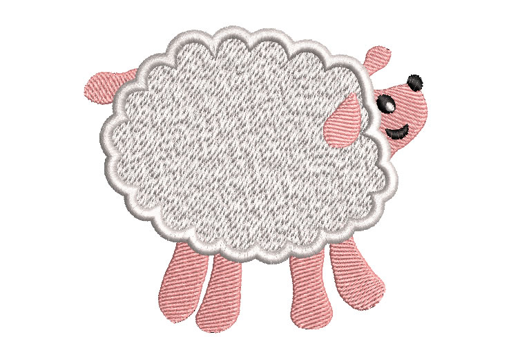 Sheep with Wool Embroidery Designs