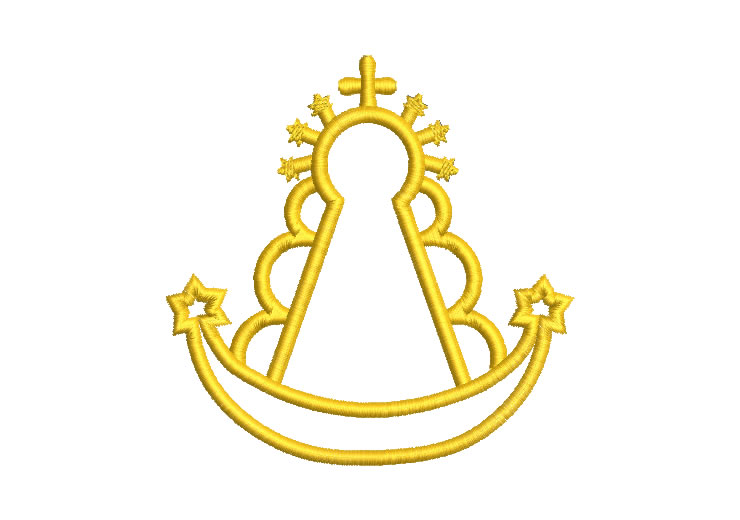 Silhouette of the Virgin of El Rocío religious Embroidery Designs