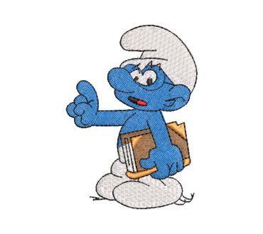 Silly Smurf with Book Embroidery Designs