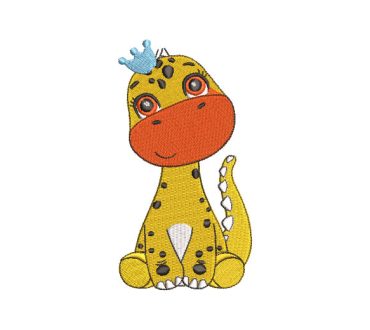 Sitting Dinosaur Kids Embroidery Designs