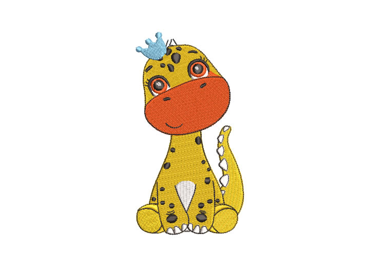 Sitting Dinosaur Kids Embroidery Designs