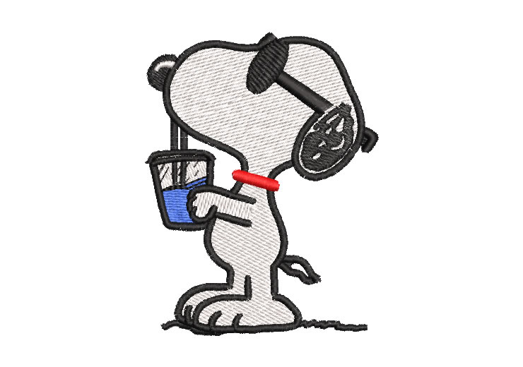 Snoopy with Glasses and a Drink Embroidery Designs