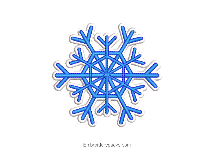 Snowflake embroidery design for christmas