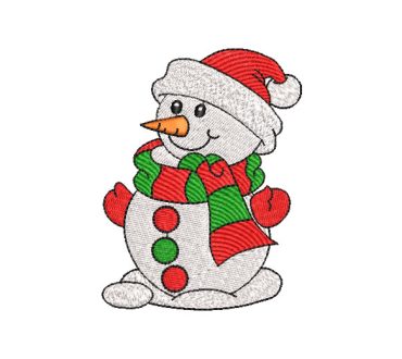 Snowman with Christmas Scarf Embroidery Designs