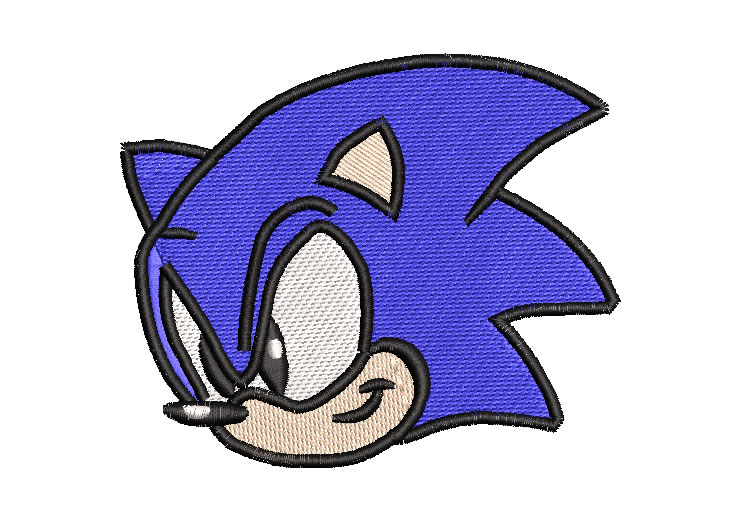 Sonic Face Embroidery Designs