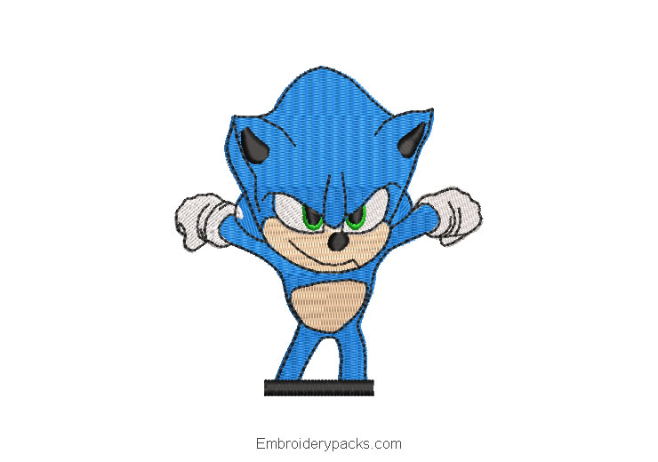 Sonic Machine Embroidered Design