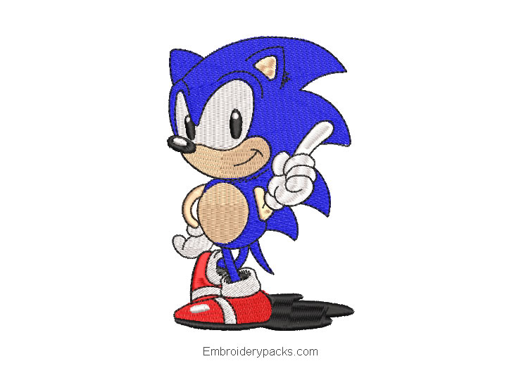 Sonic Machine Embroidered Design