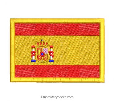 Spain flag embroidered design with shield