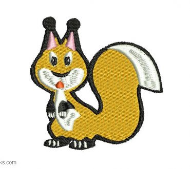 Squirrel embroidery for embroidery