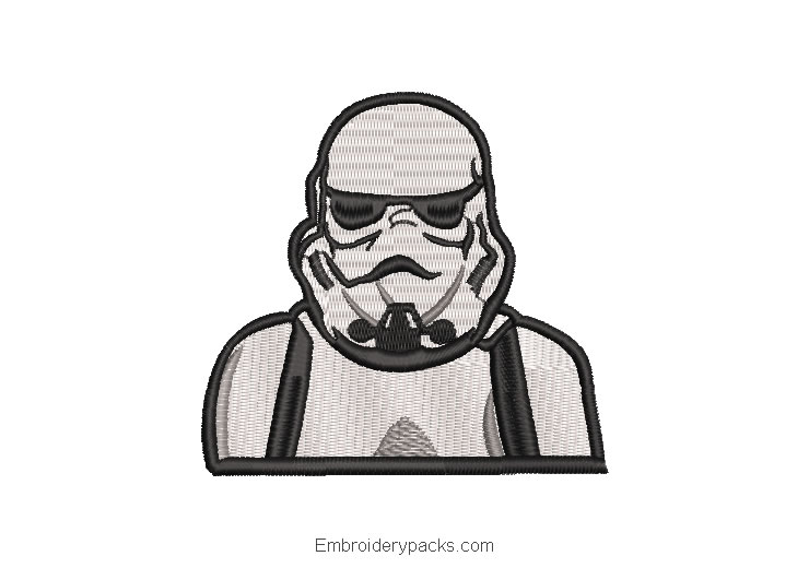 Star Wars White Soldier Embroidered Design