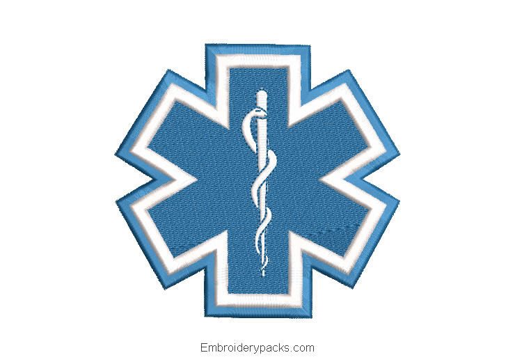 Star of Life Machine Embroidered Design