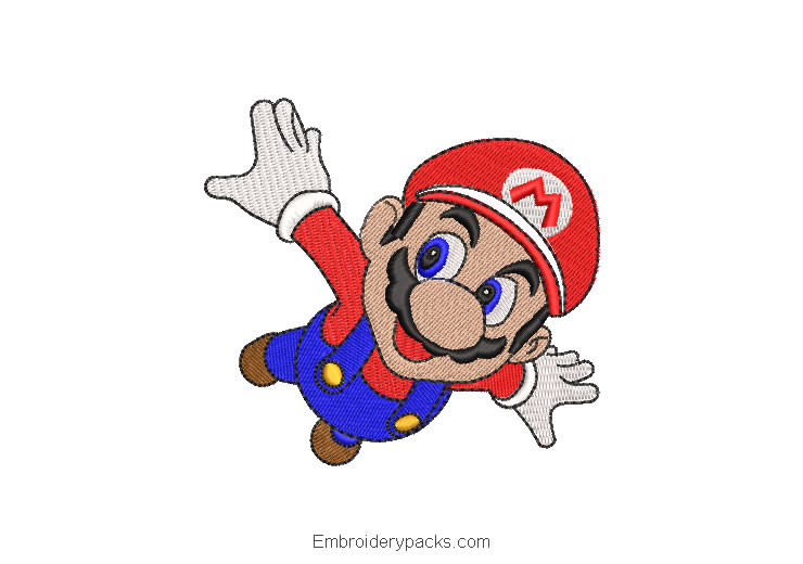 Super Mario Bros Embroidered Design for Machine