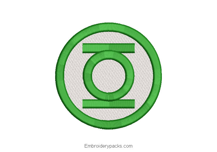 Superhero Green Lantern Embroidered Design
