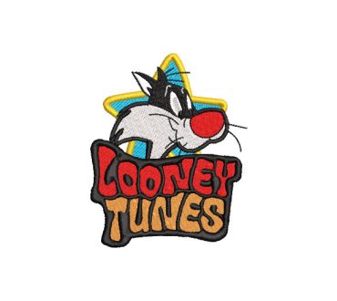 Sylvester the cat with letter Looney Tunes Embroidery Designs