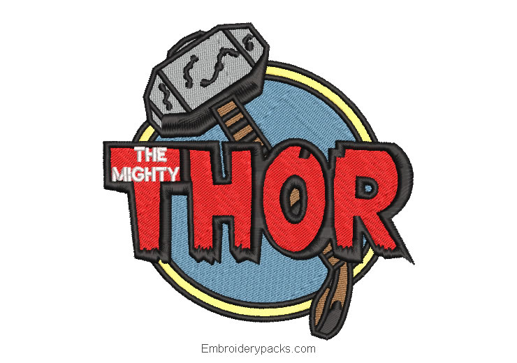 Thor logo embroidery design for machine