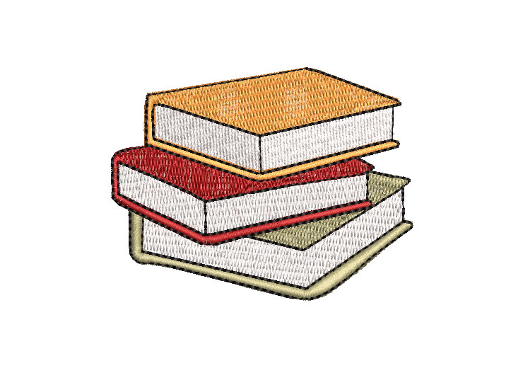 Three School Books Embroidery Designs
