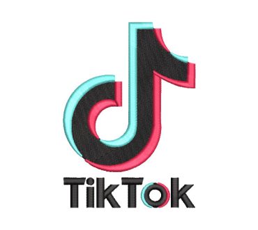 TikTok Logo with Letter Embroidery Designs