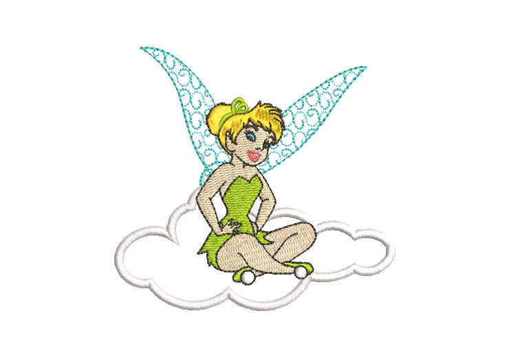 Tinkerbell Tinker Bell on Cloud Embroidery Designs