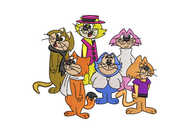 Top Cat and His Gang Characters Embroidery Designs