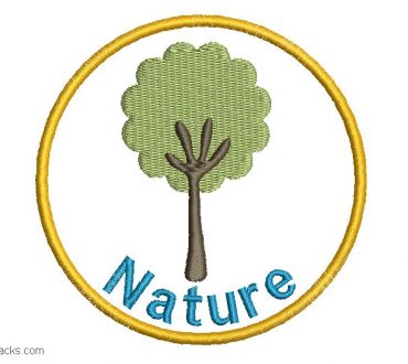 Tree Embroidery with Personalized Name