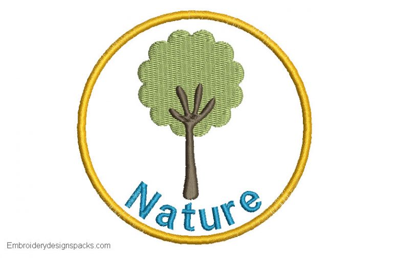 Embroidery Tree Design with Custom Name - Embroidery Designs Packs