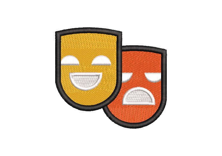 Two Sad and Cheerful Mask Embroidery Designs