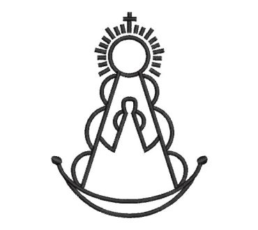 Virgin in Silhouette with Crown and Radiance Embroidery Designs