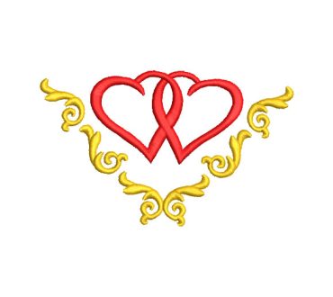 Wedding Heart with Decoration Embroidery Designs