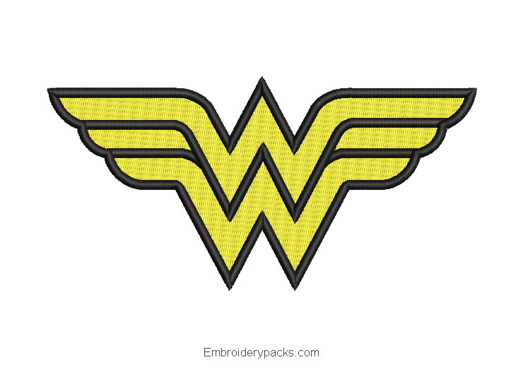Wondaer Woman logo embroidery design Wonder Woman