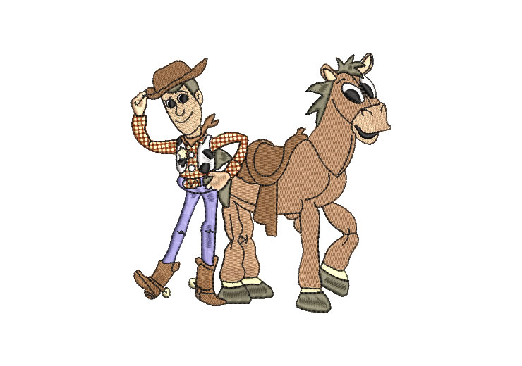 Woody and Bullseye from Toy Story Embroidery Designs