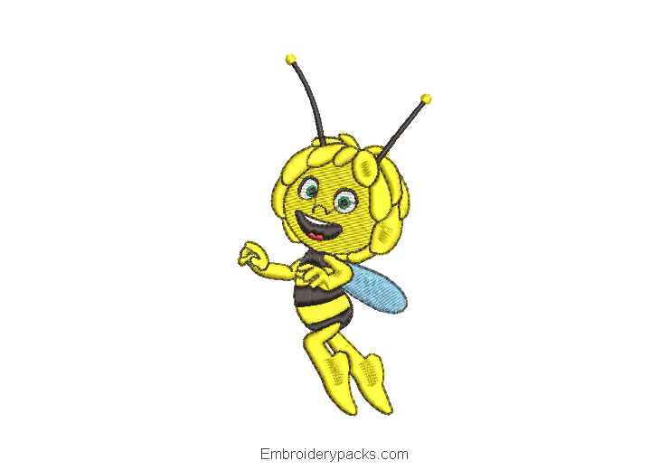 Yellow Bee Design for Machine Embroidery